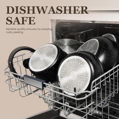 KIKCOIN 24 Pack Pots and Pans Set Non Stick, Detachable Handle Cookware Set, Induction RV Kitchen Cooking Set with Removable Handle, Frying Pans, Egg Pan - Dishwasher/Oven Safe, PFOA Free - Image 4