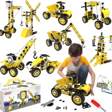 choopheme 10 in 1 Stem Toys for 5 6 7 8 9+ Year Old Building Block Kit Stem Activities Projects Boy Toys Age 4-8 5-7 6-8 8-10 Creative Set Educational Engineering Excavator Construction Birthday - Image 1