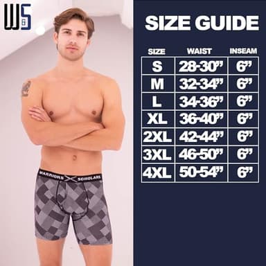 Warriors & Scholars Boxer Briefs For Men Pack Of 6, Ultra Soft, Breathable Quick Dry, Moisture-Wicking Mens Underwear, AM15F L - Image 6