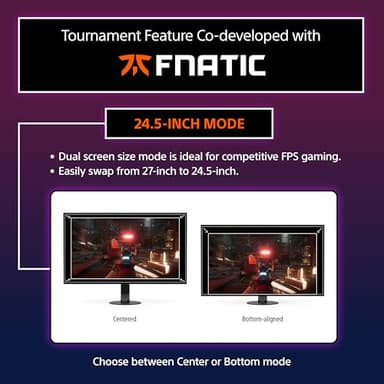 Sony INZONE M10S 27” OLED 1440p Gaming Monitor 480Hz 0.03ms, Low Profile Stand, Tournament Mode, Dual Screen Size (24.5”), G-SYNC Compatible, Anti-Glare, Custom Heatsink, 3-Year OLED Limited Warranty - Image 5