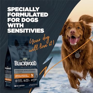 Blackwood Sensitive Skin & Stomach Dry Dog Food, Lamb Meal & Brown Rice with Ancient Grains, 10 Pound Bag with Prebiotics & Probiotics to Promote Gut Health - Image 8