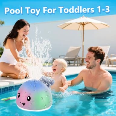 Bath Toys for Kids Ages 1-3 - Christmas Stocking Stuffers for Toddlers - Light Up Whale Sprinkler Bathtub Water Pool Toys for Babies 6-12-18 Months -1 Year Old Girls Boys Gifts First Birthday Gifts - Image 2