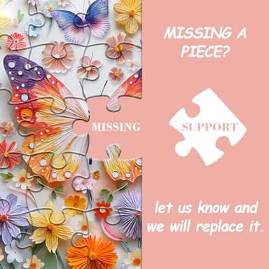 Butterfly Puzzle for Adults 1000 Pieces, Colorful Wings Jigsaw Puzzle Garden Flower, Unique Paper Art Nature Animal Puzzle, Challenging Impossible Hard Puzzle for Adults - Image 7