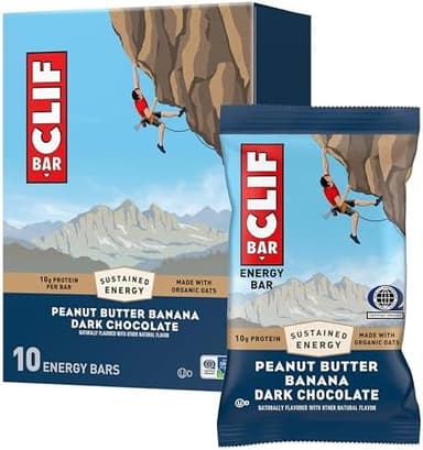 CLIF BAR - Energy Protein Bars - Peanut Butter Banana with Dark Chocolate - Made with Organic Oats - Energy Bars - Non-GMO - (10 Pack - Image 3