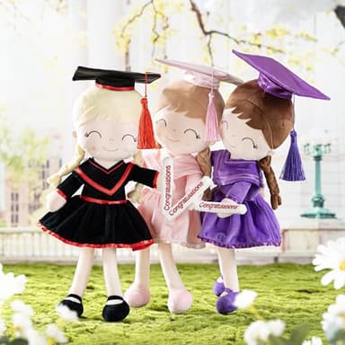 Gloveleya Baby Girl Gifts Graduation Plush Girls Dolls Congratulation Gift for Kindergarten Black 16 inch - Image 5