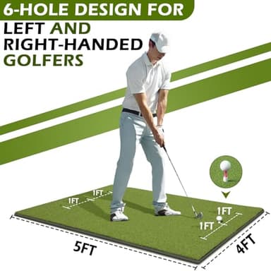 Bearwill Golf Mat 31mm, 5ft x 4ft Golf Hitting Mats for Practice Outdoor Indoor, High-Elasticity Artificial Turf Mat for Garage Simulator Chipping Driving Training - Image 6