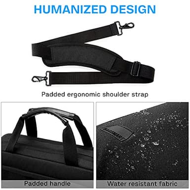 BAGSMART Laptop Bag, 15.6 Inch Briefcase Men, Lockable Computer Bag Work Bag, Water-Repellent Shoulder Messenger Bag Travel Office Business, Black - Image 5