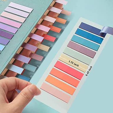 ELII 1200pcs Sticky Tabs Page Markers,Morandi Sticky Note Tabs Colored Writable and Repositionable Book Flags Tabs Strip Index Tabs,Page Tabs - Image 2