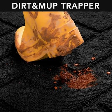 hicorfe Indoor Door Mat,Non Slip Door Mats,32"x48" Front Back Door Mat Rubber Backing,Absorbent Resist Dirt Entrance Inside Floor Mats for Entryway Washable Low-Profile(Black) - Image 6