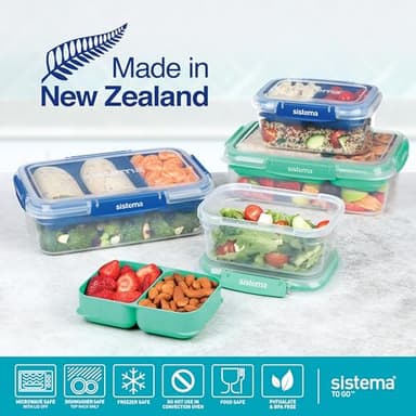 Sistema TO GO Stax Leakproof Food Storage Containers | 1 L | Airtight & Stackable Meal Prep Containers with Lids | Lunch Boxes | BPA-Free | 3 Count - Image 7