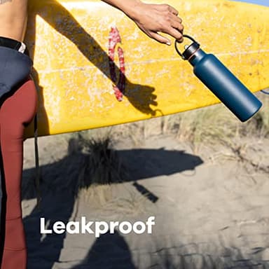 Hydro Flask Water Bottle - Insulated Stainless Steel - Straw Lid, Non Spill, Leakproof 24 Oz Black - Image 5