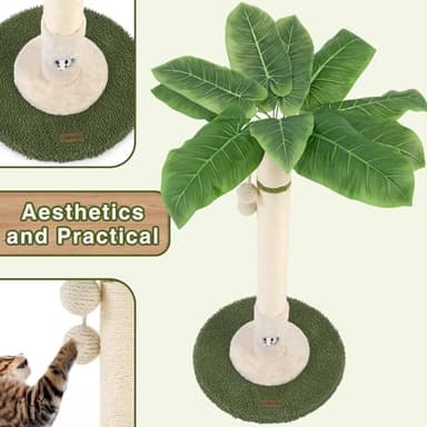 35" Tall Cat Scratching Post Furniture Scratching Deterrent for Indoor Cats, Hanging Ball with Sturdy Large Scratch Pole Premium Sisal Rope Scratch Posts Kitten and Adult Cats - Image 4