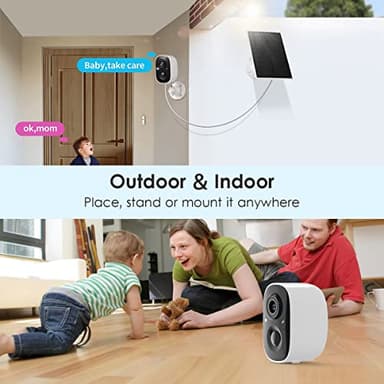 GMK Solar Security Camera Wireless Outdoor, with Solar Panel 1080P Color Night Vision Motion Detection 2-Way Talk Battery Powered WiFi Home Indoor Camera IP65 Weatherproof Cloud/SD Storage - Image 8