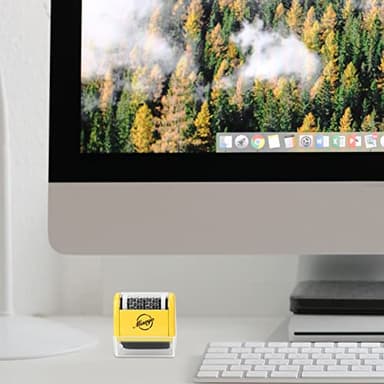 Miseyo Wide Identity Theft Protection Roller Stamp Set - Yellow (3 Refill Ink Included) - Image 6