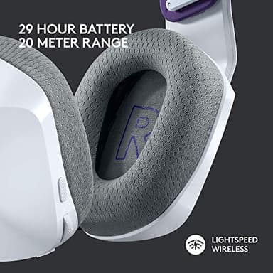 Logitech G733 Lightspeed Wireless Gaming Headset, Suspension Headband, Lightsync RGB, Blue VO!CE Mic, PRO-G Audio – White, Gaming Headset Wireless, PC, PS5, PS4, Switch Compatible - Image 3