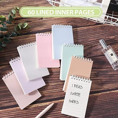 Ddaowanx Small Notebooks,3x5 Pocket Spiral Notepads With Lined Pages - The Perfect Little Mini Notebook to Stay Organized and Boost Productivity at Work or School (8, Cute Colors) - Image 2
