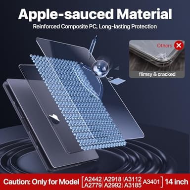 Soonjet for MacBook Pro 14 inch Case | M5 M4 M3 M2 M1 Pro/Max 2025-2021 | 100% Match Official Color | Protective Hard Shell Laptop Cover | Space Gray Clear - Image 9