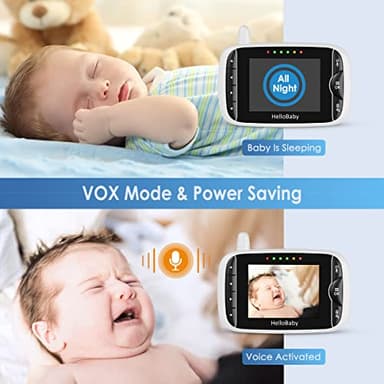HelloBaby Monitor with Camera and Audio, IPS Screen LCD Display Video Baby Monitor No WiFi Infrared Night Vision, Temprature Screen Lullaby, Two Way Audio and VOX Mode (HB66pro) - Image 5