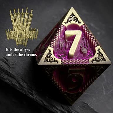 Haxtec Metal Dice Set Purple Black Dragon Pattern Metal DND Dice with Leather Dice Bag Polyhedral D&D Dice Compatible with Dungeons and Dragons TTRPG Gifts - Image 4