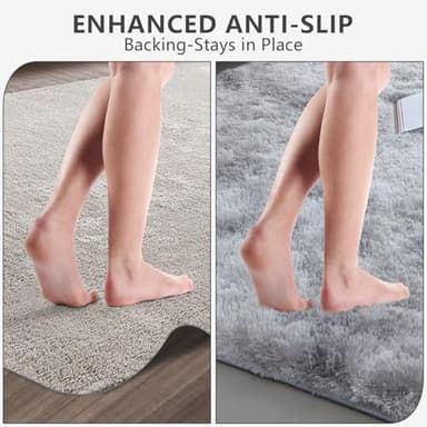 Shag Area Rugs for Bedroom Living Room,8X10 Ultra Soft Fluffy Area Rugs for Dorm, Indoor Carpet Nursery Rugs for Kids Girls Room Home Decor,Tie-Dye Grey - Image 7