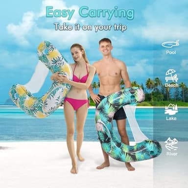 4 Pack Pool Floats Adult,OKSUWATER Pool Floaties for Adults with Two Cup Holders Inflatable Pool Floats Chairs, Lake Floats for Adults Toys Applies to Water Play Party - Image 6