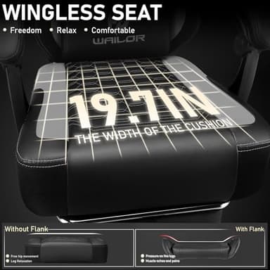 WAILOR Gaming Chair with Massage and Packet Spring Cushion,Ergonomic Gamer Chairs for Adults with Footrest 300lbs,High Back Gamer Leather Chair with Headrest and Lumbar Support - Image 5