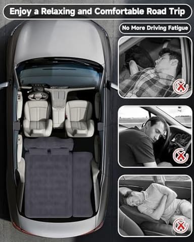 Umbrauto Inflatable Car Mattress Bed: SUV Camping Air Bed for Truck Backseat with Pump & Pillows, Car Sleeping Airbed for Van Back Seat - Image 5