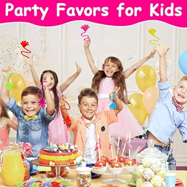 40PCS Glitter Sticky Hand Party Favors for Kids Birthday Supplies Halloween Goodie Bag Stuffers Classroom Treasure Box Carnival Prizes Bulk Treat Trinkets Pinata Fillers Mini Stuff Stretchy Toys - Image 4