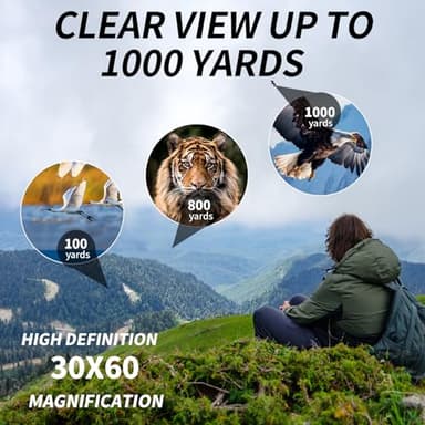 PISEZ 30X60 Compact Binoculars for Adults and Kids，Lightweight Foldable Easy Focus Small Binoculars for Bird Watching Hunting Concert Traveling Theater Opera Sightseeing - Image 9