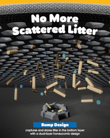 Cat Litter Mat - 23.2'' x 14.6'' Small Litter Trapping Mat, Easy to Clean Litter Box Mat, Waterproof, Urine-Proof, Non-Slip Kitty Litter Mats for Floor, Grey - Image 2