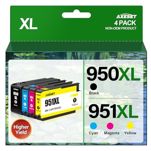 AXESET Compatible 950XL 951XL Ink Cartridges Combo Pack Replacement for HP OfficeJet Pro 8600 8610 8620 8100 8630 8660 8640 8615 76DW 251DW, Black, Cyan, Magenta, Yellow, 4-Pack - Image 1