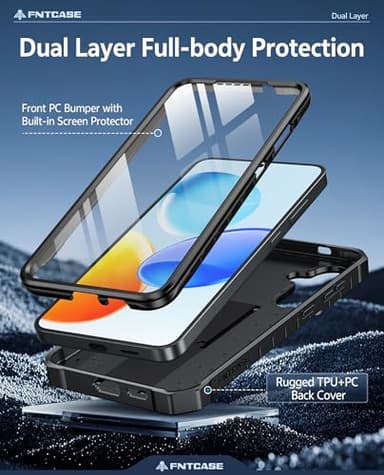 FNTCASE for Samsung Galaxy S25-Plus Case: for Samsung S24-Plus Case Military Grade Drop Proof Protection Mobile Cover with Kickstand | Matte Rugged Shockproof Protective Sturdy Phone Case (Black) - Image 3