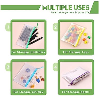 25pcs Mesh Zipper Pouch Bags for Organization and Storage,Toy Storage Bags,Zipper Pouch for Classroom Organization, Storage Bag Suitable for Classroom,Travel and Home - Image 5