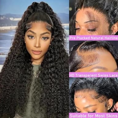 soHygge 30 Inch Deep Wave Lace Front Wigs Human Hair 13x6 HD Lace Front Wigs Human Hair Pre Plucked Deep Curly Wig 200% Density Frontal Glueless Wigs Human Hair for Women - Image 3