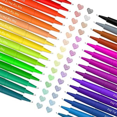 Lelix 30 Colors Felt Tip Pens, Medium Point Assorted Markers Pens For Journaling, Writing, Note Taking, Planner Coloring, Perfect for Art Office and School Supplies - Image 4