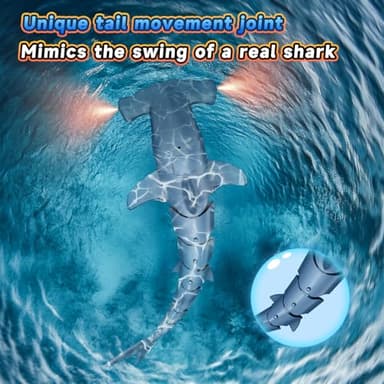 fygurso Remote Control Shark Toys High Simulation,Water Toys for Kids, High Simulation Shark for Pool & Bath, Ideal Gifts for Boys Ages 6+(Blue) - Image 4