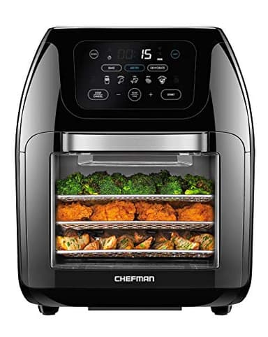CHEFMAN Multifunctional Digital Air Fryer+ Rotisserie, Dehydrator, Convection Oven, 17 Touch Screen Presets Fry, Roast, Dehydrate, Bake, XL 10L Family Size, Auto Shutoff, Large Easy-View Window, Black - Image 1