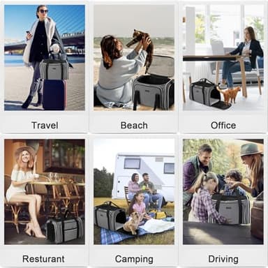 BAGLHER Cat Carrier Bag,Airline Approved Pet Carrier Soft Side Pet Travel 5 Sides Open Doors 3 Sides Expandable Foldable Dog Carrier with Fleece Pad - Image 5