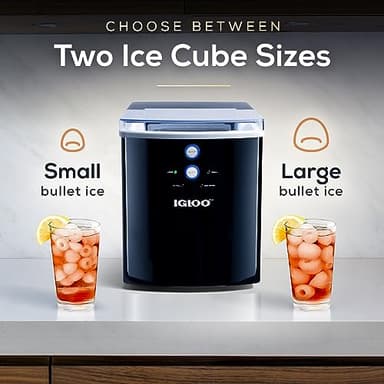 Igloo Electric Countertop Ice Maker Machine - Automatic and Portable - 33 Pounds in 24 Hours - Ice Cube Maker - Ice Scoop and Basket - Ideal for Iced Coffee and Cocktails - Black - Image 4