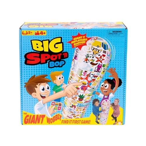 Big Spot 'N Bop! The Giant Wobbly "Find It First" Game, A Fun, Active Race For Mind And Body, Run Around The Giant 4 Foot (122cm) Inflatable Bopper To Find And Match Images, For 2 Or More Players, 4+ - Image 1