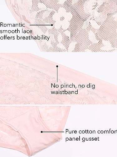 Curvy Couture Women's Plus Size Lace High Cut Brief Underwear, Diva Red, Medium - Image 3