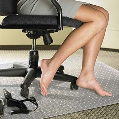 Kuyal Desk Chair Mat for Carpet, 36'' x 48'' Rectangle Transparent Mats for Chairs Good for Desks, Office and Home, Easy Glide, Protects Floors for Low and No Pile Carpeted Floors - Image 2