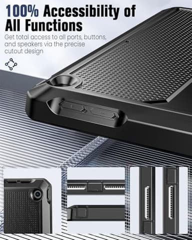MoKo Case Fit 2018/2017 iPad 9.7 6th/5th Generation - [Heavy Duty] Shockproof Full Body Rugged Hybrid Cover with Built-in Screen Protector Compatible with Apple iPad 9.7 Inch 2018/2017, Black - Image 6