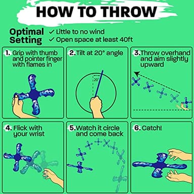 Fun Boomerang for Kids - Stocking Stuffers for Kids 8-12 - Soft & Easy to Use - Best Gifts for 6 7 8 9 10 Year Old Boys & Girls + 2025 Top Toys for Boys Age 8-12 - Fun Outdoor Toy for Boy Gift Ideas - Image 6