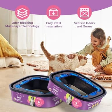 Premium Cat Litter Refill Bags |Jumbo 28FT 2-Pack | Lasts Up to 8 Months | 2 Cartridges for Superior Odor Control - Image 8