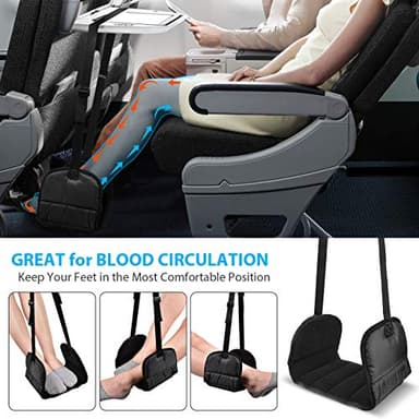 Airplane Footrest Made with Premium Memory Foam - Airplane Travel Foot Hammock, No Clashing Foot Hammock & Portable Plane Leg Rest, Provides Relaxation and Comfortable for Long Flight - Image 4