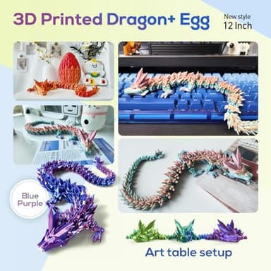 3D Printed Dragon Egg,Dragon Eggs with Dragon Inside,Surprise Dragon Egg Toy,12'' Full Articulated Crystal 3D Dragon,Cool Animals Dino Eggs for 5-7 4-6 8-12 Year Old Boys Kid Girls - Image 2