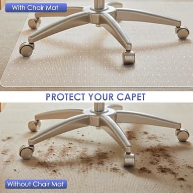 Kuyal Office Chair Mat for Carpet, 32x49 Clear Heavy Duty Computer Chair Mat, Under Desk Protector Carpeted Floors Mat, Easy Chair Movement,Ship Flat - Image 4