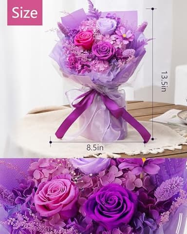Flowers Gifts for Mom,Flowers Roses Bouquet Gifts for Women,Wife,Grandma and Best Friend/Flower for Delivery Prime/Purple Rose - Image 3