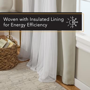 TOWN & COUNTRY LUXE Talia Double Layer Indoor Curtains, Sheer and Room Darkening Blackout, Grommet Top, Energy Efficient, 2-Pack Set, 52"W x 120"L (Pack of 2), Cloud Grey 2 Count - Image 8